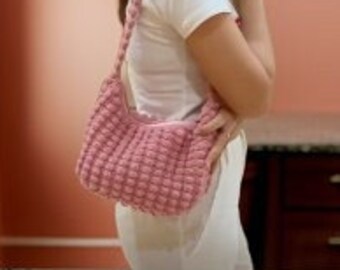 Popcorn Stitch Crochet Bag Pattern: Bubble Bobble Bag (PDF)