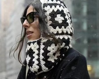 Granny Square Balaclava Hood Crochet Pattern (PDF Pattern)