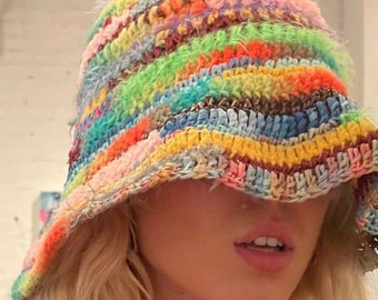Crochet Pattern / Colorful Bucket Hat , Easy Beginner (Eng)
