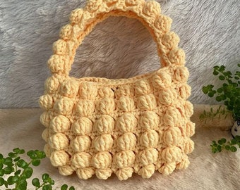 Popcorn Bag Crochet Pattern, Bubble Bag, Bobble Bag How To, Bubble Stitch Crochet Bag, ONLY PDF