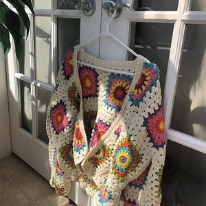 Granny Square Cardigan Pattern, Digital Download, Cardigan Crochet Pattern, ONLY Pattern ( English )