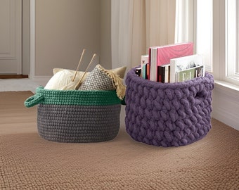 Crochet Basket Pattern, Two Different Size Basket Pattern, Pattern Bundle, ONLY PDF