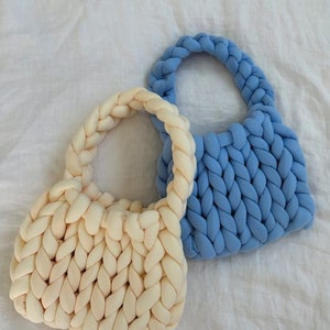 Grobstrick Tasche Häkelanleitung, Chunky Yarn Bag How To, Chunky Purse Häkeltasche, PDF (englisch)