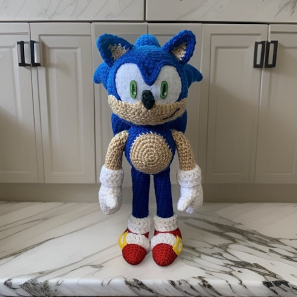 Sonic haakpatroon, Sonic Amigurumi speelgoedpatroon, pop haakpatroon PDF