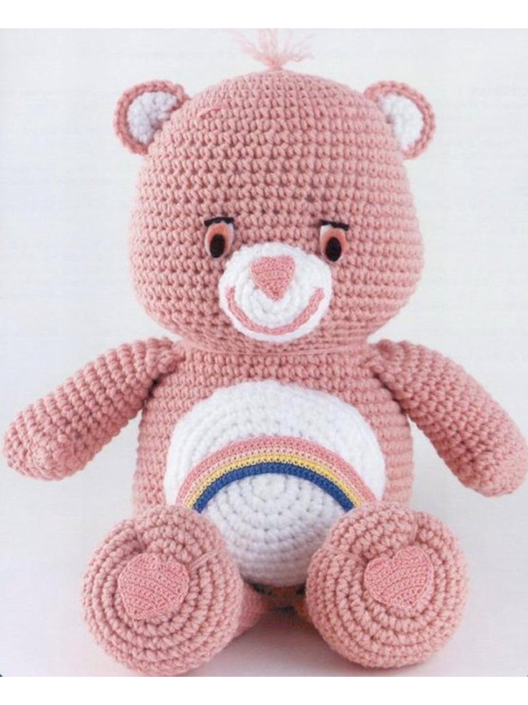 ケアベアのかぎ針編みパターン：14インチのアミグルミベア（英語PDF