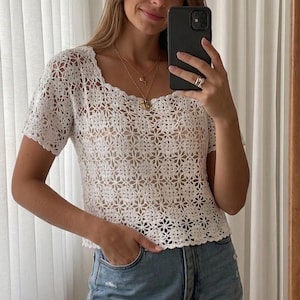 Crochet Top Pattern - Easy Lace Design Summer Top Beginner Corchet DIY,