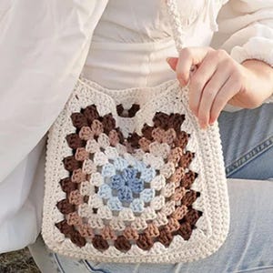 MOTIF AU CROCHET, un carré au crochet, sac pour femme, sac d'été, sac de plage, PDF (anglais)