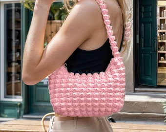 Popcorn Stitch Crochet Bag Pattern: Bubble Bobble Bag (PDF)