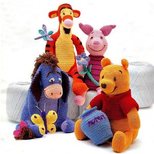 Vintage Winnie The Pooh Crochet Pattern: Piglet, Eeyore, Tigger (English) (PDF Pattern)