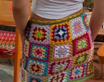 Festival Granny Square Skirt Pattern, Beach Skirt Crochet Pattern, ONLY Pattern ( English )