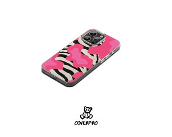 Zebra Hot Pink Tough Phone Cases iPhone 11 -iPhone 14 Pro Max