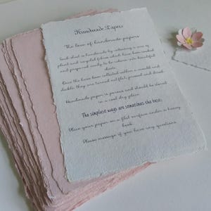 Papier fait main blanc 5 x 7 pouces, A6, A5