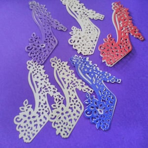 Hoge hakschoen, gestanste schoen, trouwschoen, verjaardagsschoen, decoratieve schoen x 10 "