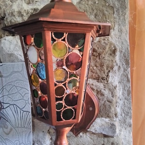 Lampe de jardin en vitrail