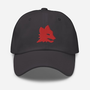 AS Roma Lupetto Logo Embroidered Baseball Cap | Classic Adjustable Unisex Hat | Giallorossi Fan Gear