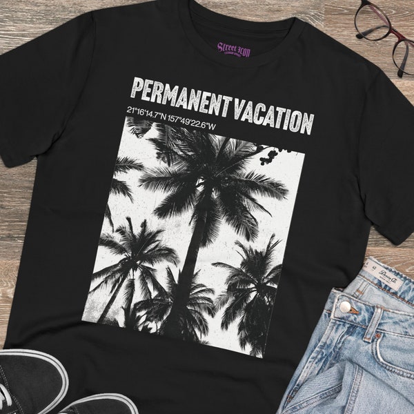 Permanent Vacation - Shirt für den Sommerurlaub T-Shirt Chill und Beach Lebensmotto Strand Meer TShirt Palmen Insel Hawaii Sonne