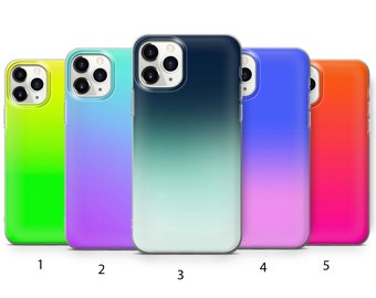 Neon Ombre Phone Case Cover, Gradient Color TPU Gel