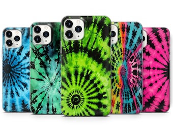 Neon Tie Dye Phone Case, Bright Color Burst, Custom TPU Cover
