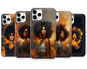 Afro Woman Art Phone Case, Protective TPU Gel Cover