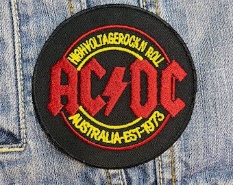 AC/DC ACDC Lightning Bolt Embroidered Sew-on Patch Australian Rock ...