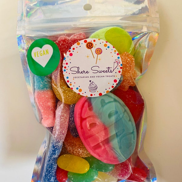 Vegan pick n mix Sweets 120g Fizzy/Gummy Resealable Bag Vegetarian Retro Candy Halal  New Year Celebration Birthday Party Favor Eid Gift