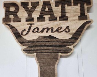 Personalized Longhorn Nursery Decor, Western Baby Name Wood Sign