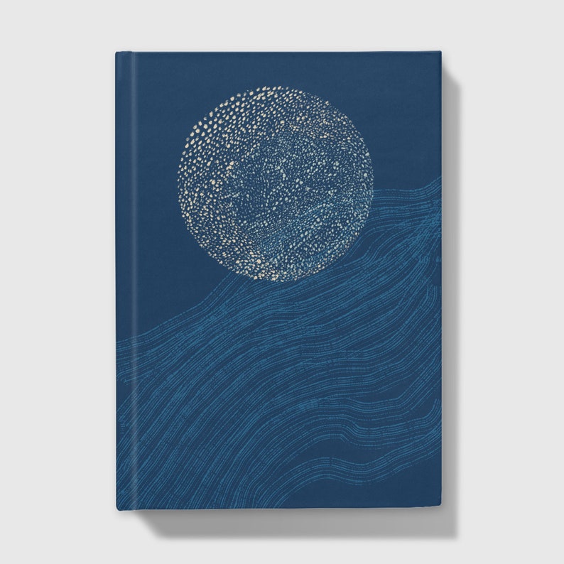 A5 blank journal with moon art cover