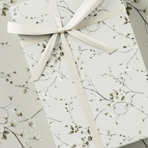 Carta da regalo di nozze - Confezione regalo premium, collezione per il giorno delle nozze, floreale, design unico, regalo per addio al nubilato, beige e verde