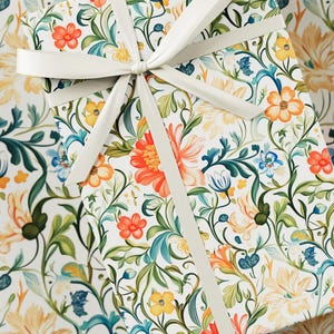 Blumenmuster Geschenkpapier - William Morris inspiriert, Premium Geschenkverpackung, Blumenmuster, einzigartiges Design, Vintage Geschenk, lebendige Farben