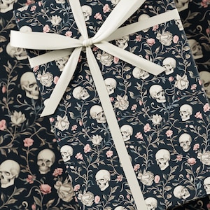 Carta da regalo a forma di teschio - Collezione Halloween, motivo vintage, carta spettrale, regalo spaventoso per bambini, carta da regalo stagionale