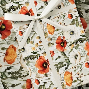 Carta da regalo con fiori di papaveri islandesi - Collezione estiva, Confezione regalo Premium, Design floreale, botanico, Regalo di compleanno, Colori estivi