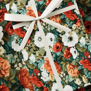 Carta da regalo con fiori di papaveri islandesi - Collezione estiva, carta da regalo di alta qualità, motivo floreale e botanico, regalo di compleanno, colori estivi