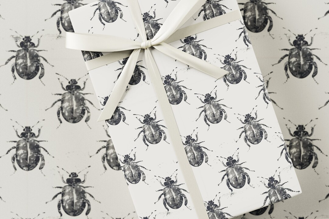 Beetle Block Print Wrapping Paper - Premium Gift Wrap, Block Print ...