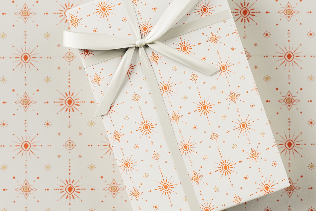 Block Print Wrapping Paper Premium Gift Wrap, Block Print Collection
