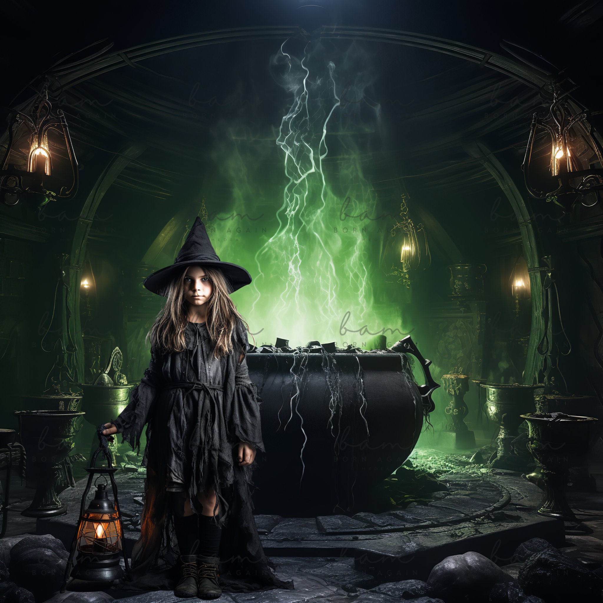 45 X Witches Lair Digital Backdrops, Creepy Halloween Backgrounds ...