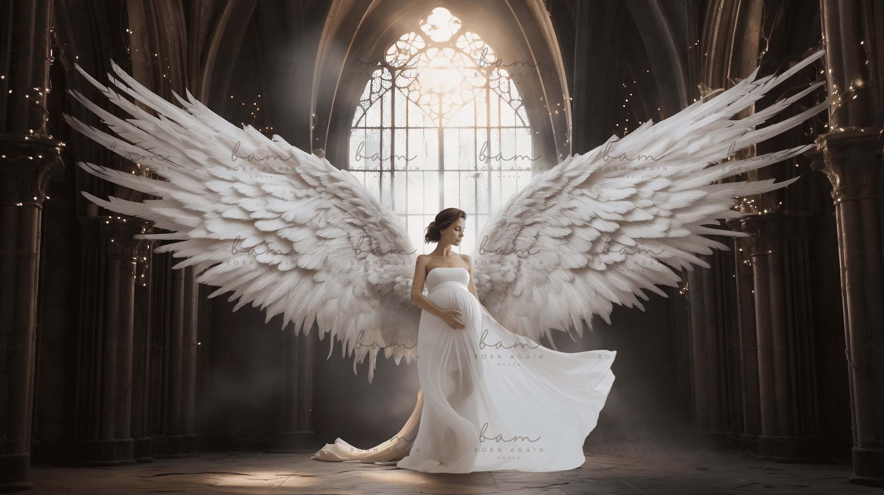 16 X Fairytale Castle Angel Wings Digital Backdrops, Digital Backdrop ...