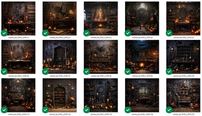 45 X Witches Lair Digital Backdrops, Creepy Halloween Backgrounds ...