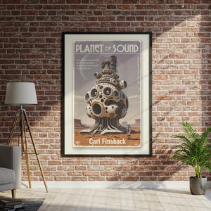 Portada del libro Planet of Sound / Arte mural retro de Pixies de ciencia ficción pulp