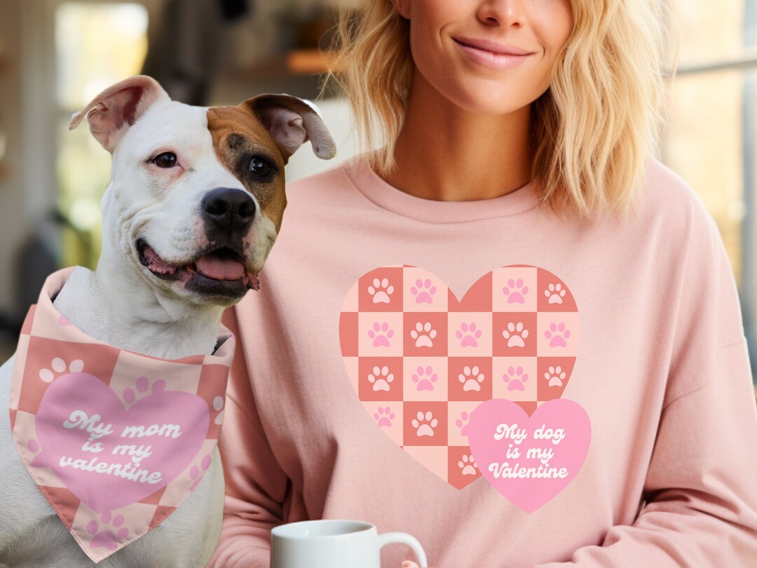 My Mom is My Valentine Dogs Valentine Bandana & My Dog is My Valentine