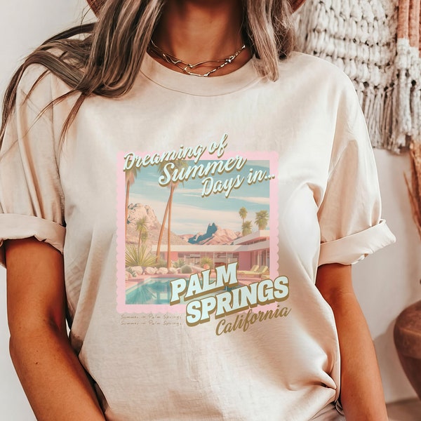 Palm Springs Shirt Beach Tshirt Beachy Tee Oversized Tshirt Distressed Summer Tee VSCO Coconut Girl Y2k Beach Shirt Coachella Shirt Cali Tee