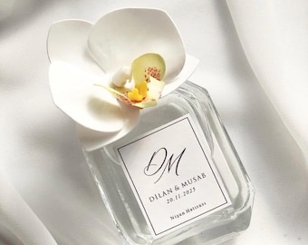 Recuerdos de boda personalizados en vidrio / Recuerdos de lujo en botellas de vidrio vacías / Recuerdos para despedidas de soltera, baby showers, bautizos y fiestas de compromiso