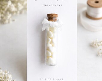 Recuerdo de boda personalizado con tarjeta, recuerdo de dulces en tubo de vidrio, recuerdo con tarjeta personalizada con nombre y fecha, elegante regalo para invitados de boda, recuerdo para despedida de soltera.