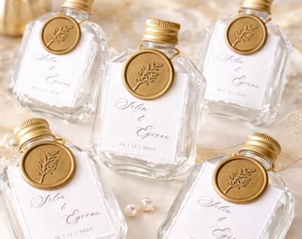 Frasco de colonia personalizado como recuerdo de boda, frasco de perfume de vidrio vacío, regalo de boda con sello de cera, recuerdo de compromiso con nombre personalizado, regalo de lujo para invitados