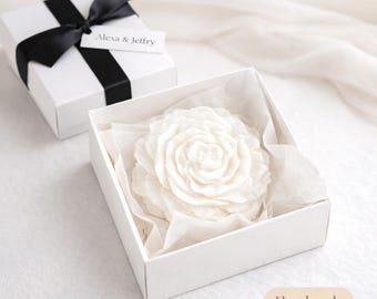 Caja de regalo de lujo personalizada, caja de recuerdo para bodas, caja de regalo corporativa, recuerdo de vela para baby shower, regalo elegante minimalista en blanco y negro.