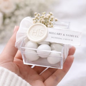 Personlig bröllopsgåva, mandelgodisgåva, akryl babyshowergåva, dopgåva, elegant minimalistisk bröllopsgåva