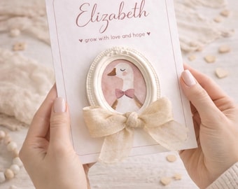 Imán personalizado de cisne para baby shower, recuerdo con nombre personalizado, recuerdo de fiesta de bautizo