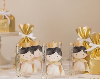 Recuerdos para baby shower del Principito: Recuerdos para fiesta del Príncipe Real (vacíos o con almendras garrapiñadas)