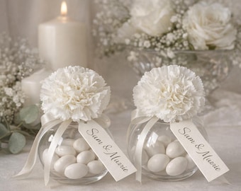 Frasco de lujo personalizado para bodas con almendras confitadas, elegante detalle para despedida de soltera, obsequios para invitados a fiestas.