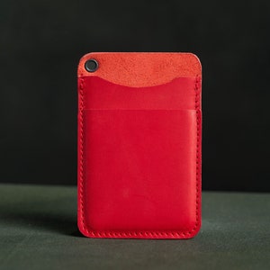 Cartera delgada con tarjetero de bolsillo, tarjetero de cuero con 2 bolsillos, minimalista y fino