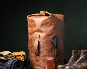 Leather Rucksack, Travel Backpack, Daypack, Cabin Backpack, Camping Gear